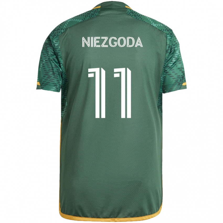 Criança Camisola Jaroslaw Niezgoda #11 Green Orange Principal 2024/25 Camisa