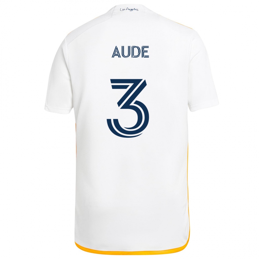 Criança Camisola Julián Aude #3 Branco Amarelo Principal 2024/25 Camisa