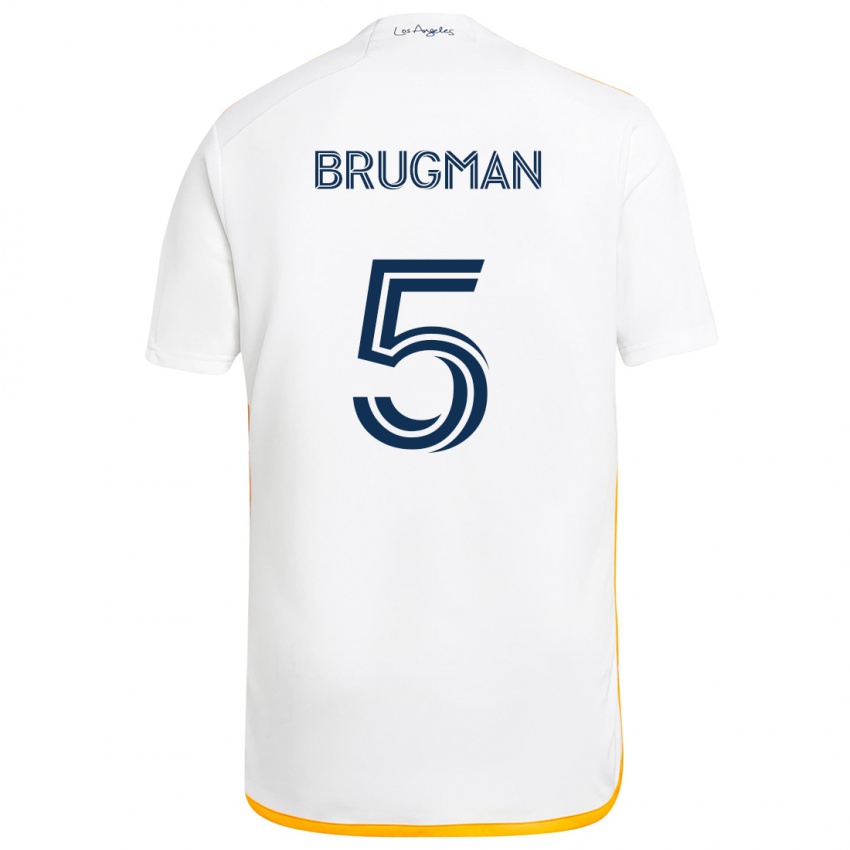 Criança Camisola Gastón Brugman #5 Branco Amarelo Principal 2024/25 Camisa