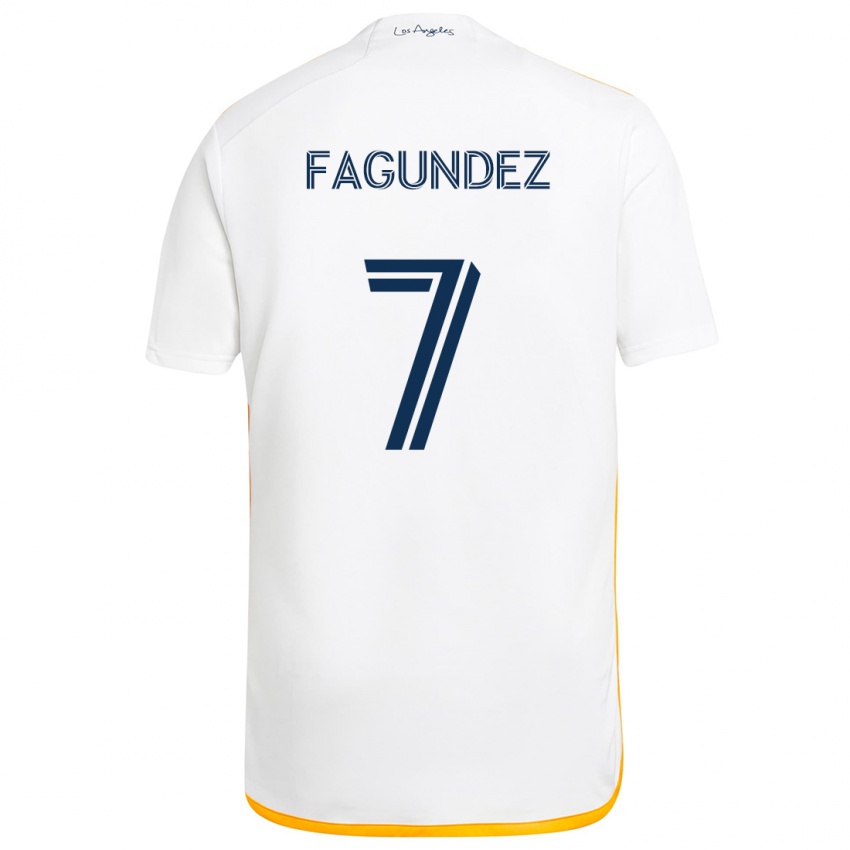 Criança Camisola Diego Fagúndez #7 Branco Amarelo Principal 2024/25 Camisa