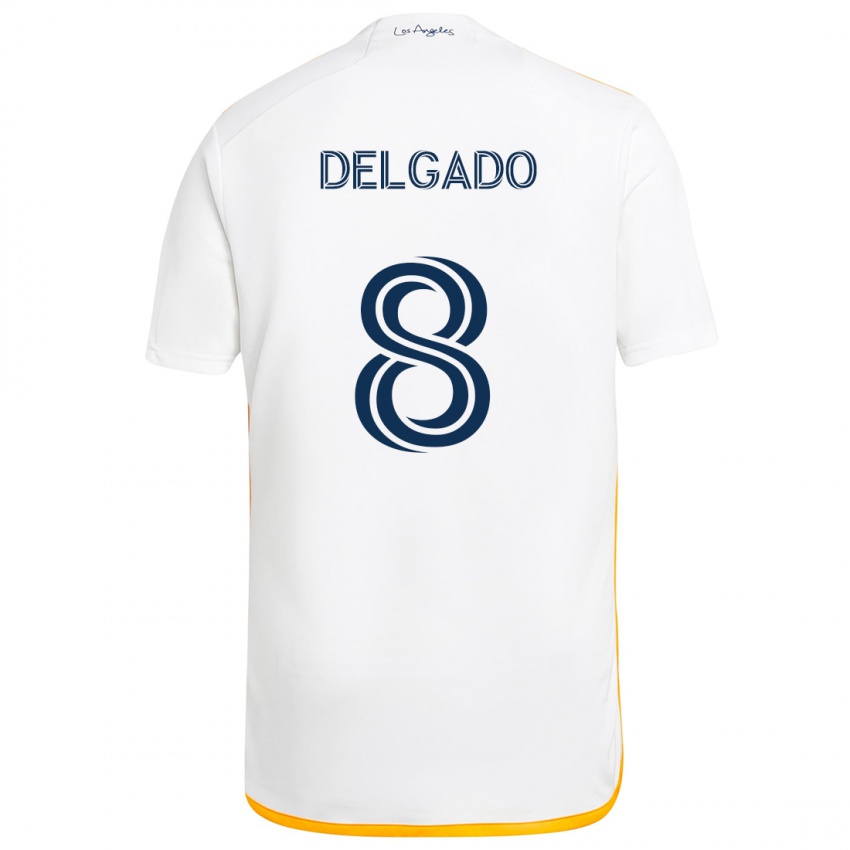 Criança Camisola Mark Delgado #8 Branco Amarelo Principal 2024/25 Camisa