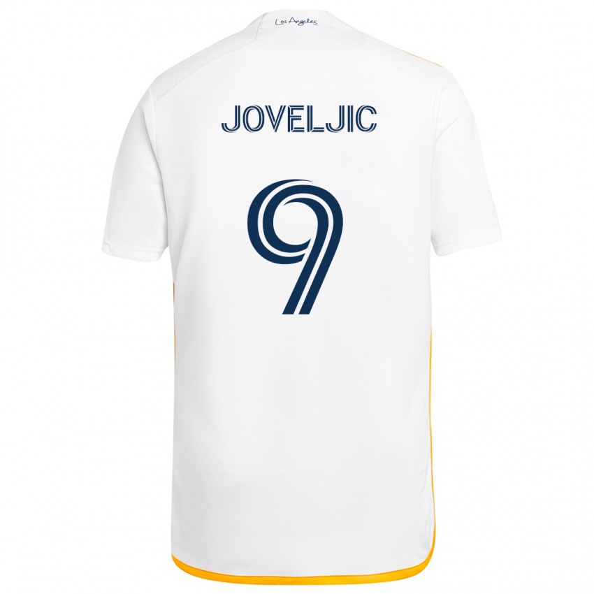 Criança Camisola Dejan Joveljic #9 Branco Amarelo Principal 2024/25 Camisa