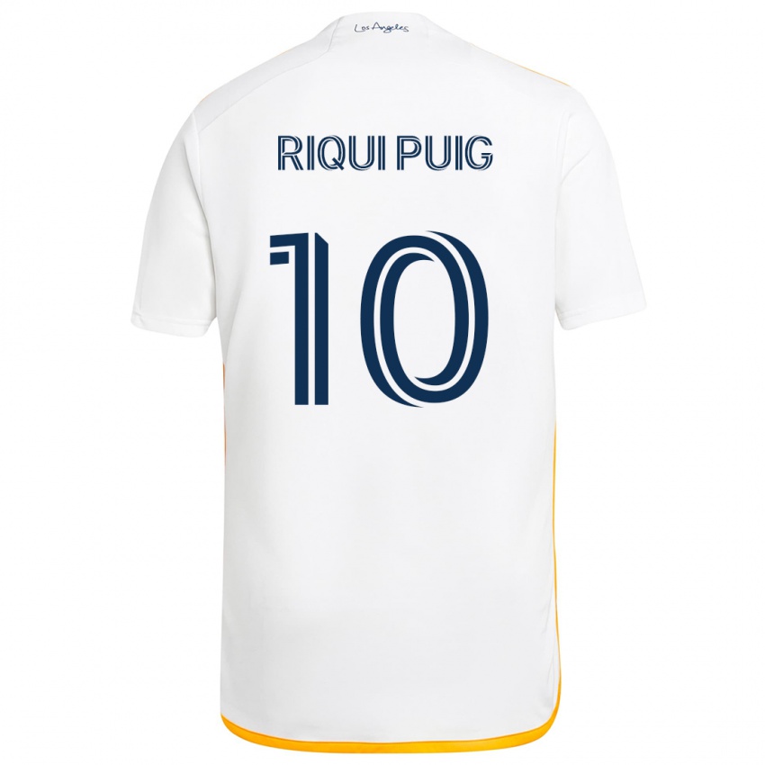 Criança Camisola Riqui Puig #10 Branco Amarelo Principal 2024/25 Camisa