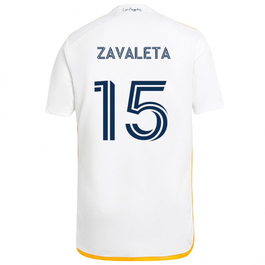 Criança Camisola Eriq Zavaleta #15 Branco Amarelo Principal 2024/25 Camisa