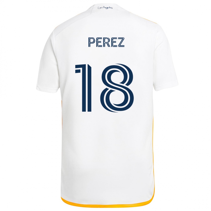 Criança Camisola Jonathan Pérez #18 Branco Amarelo Principal 2024/25 Camisa