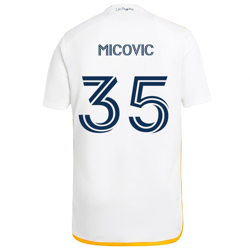 Criança Camisola Novak Micovic #35 Branco Amarelo Principal 2024/25 Camisa