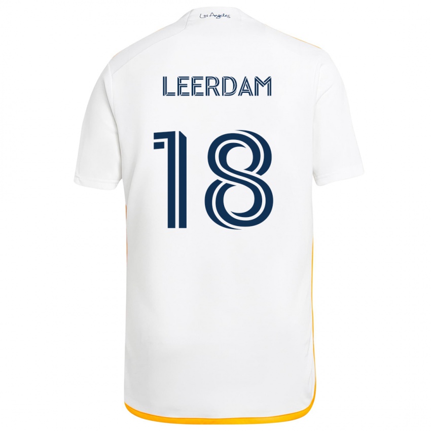 Criança Camisola Kelvin Leerdam #18 Branco Amarelo Principal 2024/25 Camisa