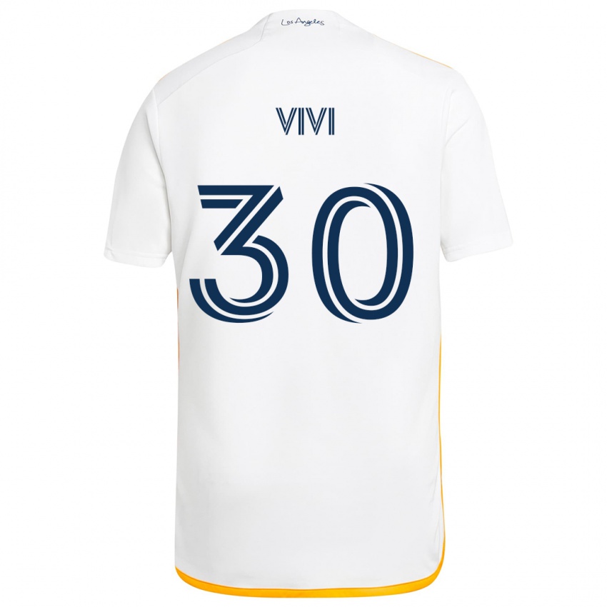 Criança Camisola Gino Vivi #30 Branco Amarelo Principal 2024/25 Camisa