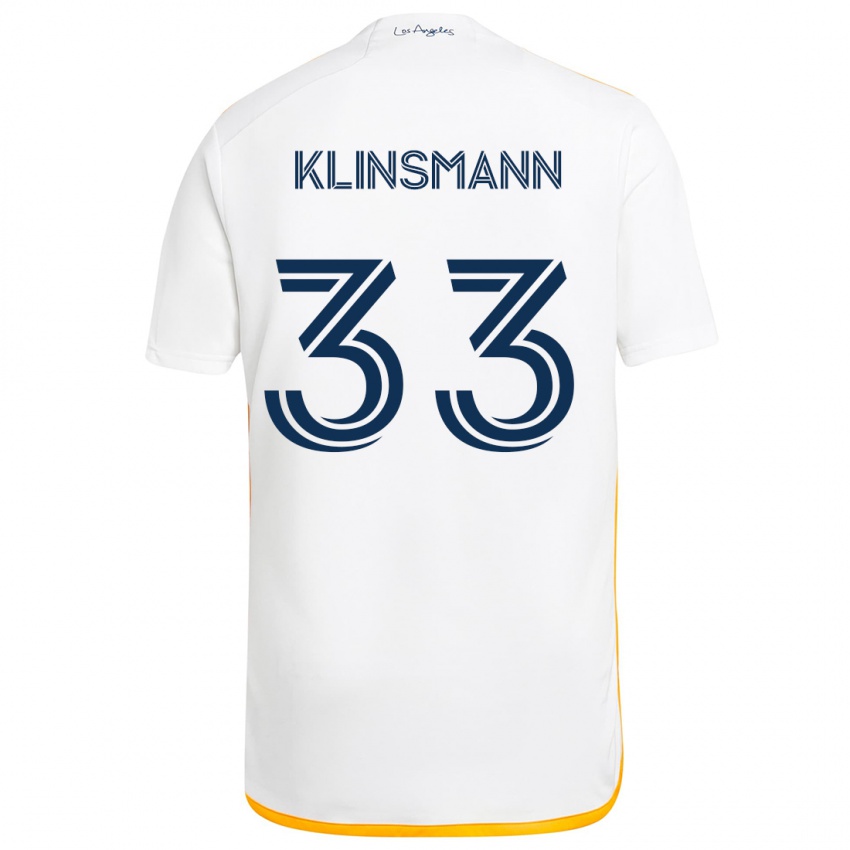 Criança Camisola Jonathan Klinsmann #33 Branco Amarelo Principal 2024/25 Camisa