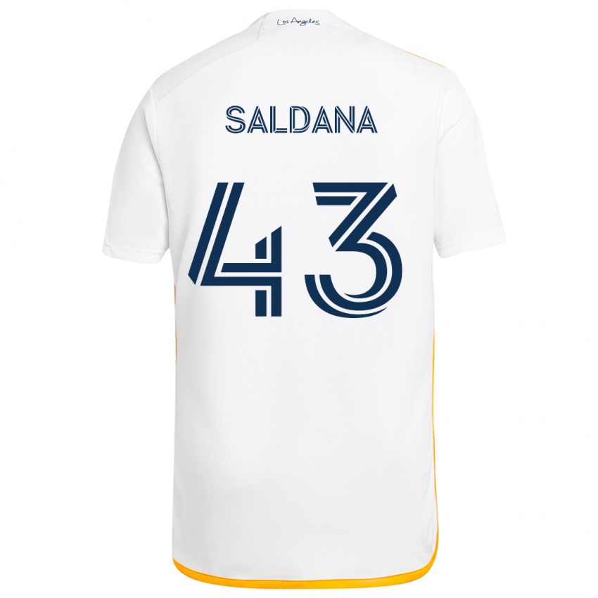 Criança Camisola Adam Saldaña #43 Branco Amarelo Principal 2024/25 Camisa