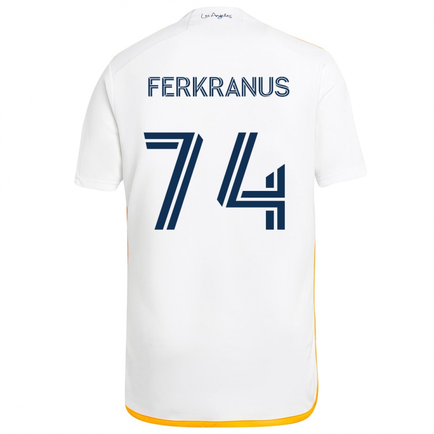 Criança Camisola Marcus Ferkranus #74 Branco Amarelo Principal 2024/25 Camisa