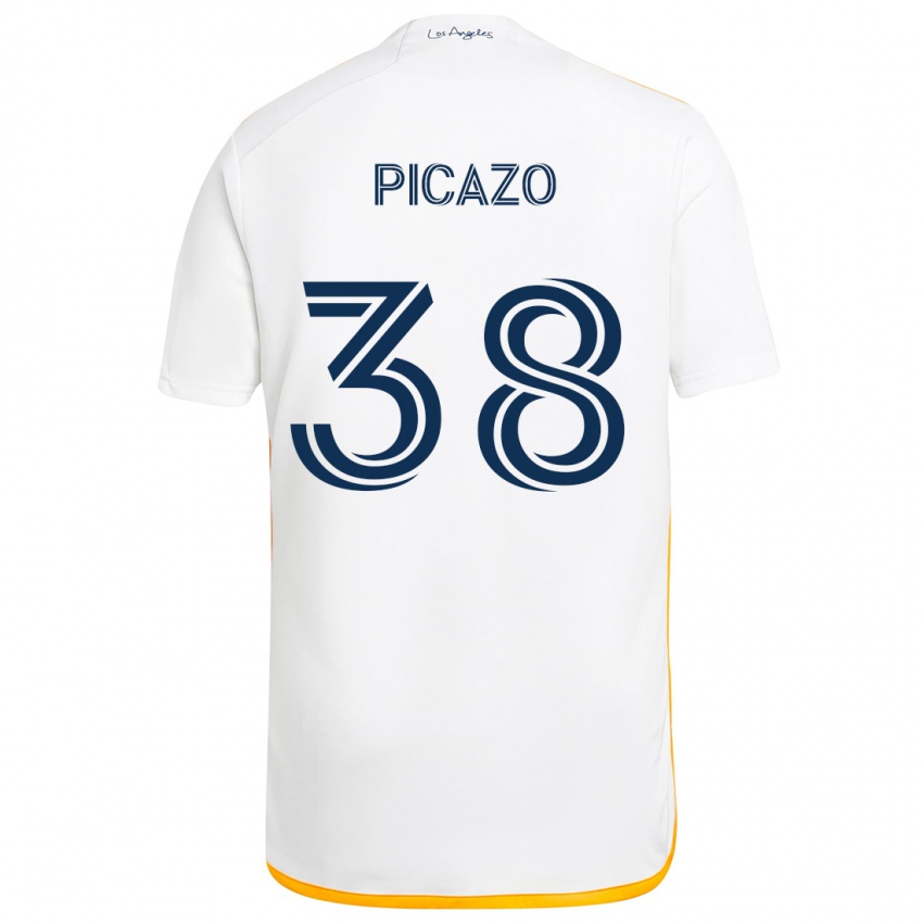 Criança Camisola Axel Picazo #38 Branco Amarelo Principal 2024/25 Camisa