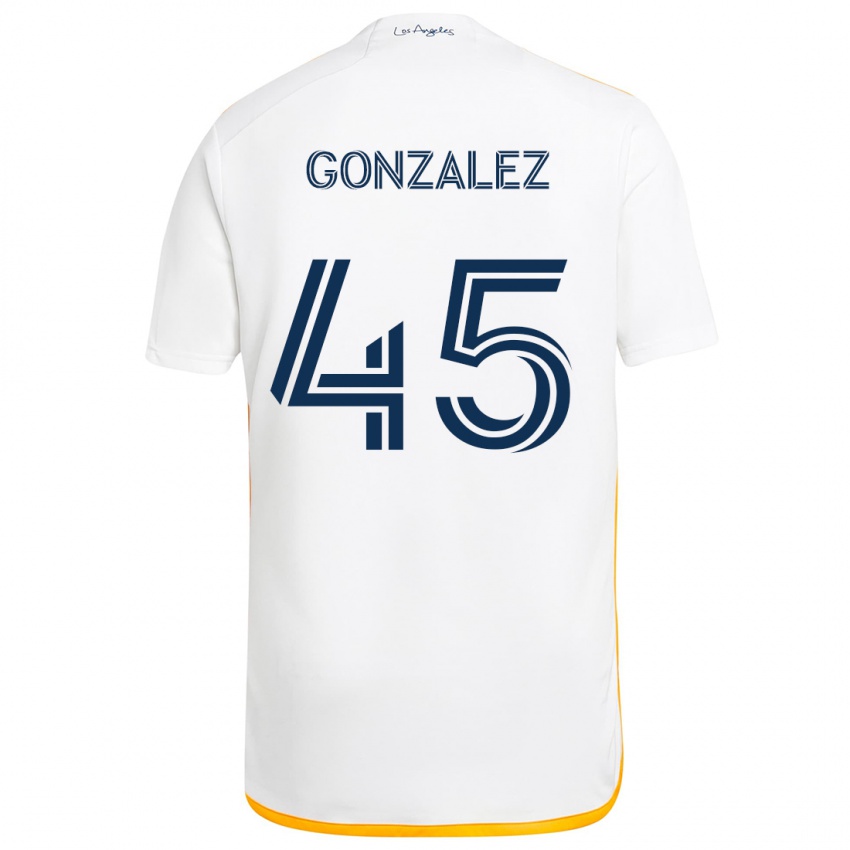 Criança Camisola Adrián González #45 Branco Amarelo Principal 2024/25 Camisa