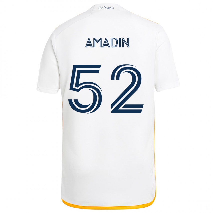 Criança Camisola Elijah Amadin #52 Branco Amarelo Principal 2024/25 Camisa