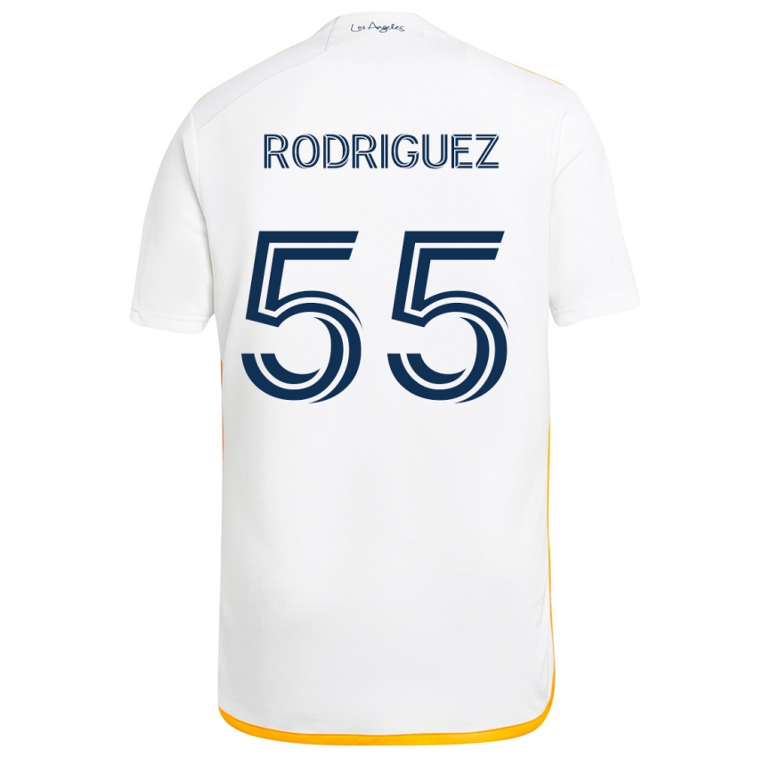 Criança Camisola Diego Rodriguez #55 Branco Amarelo Principal 2024/25 Camisa