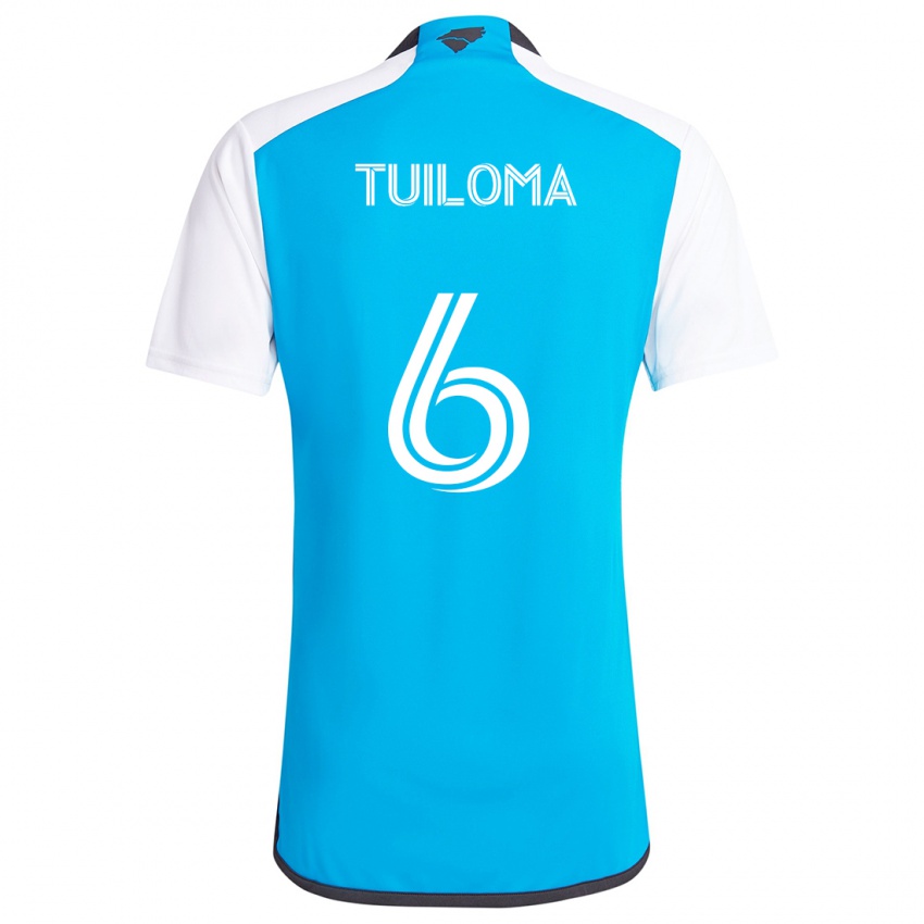 Criança Camisola Bill Tuiloma #6 Branco Azulado Principal 2024/25 Camisa