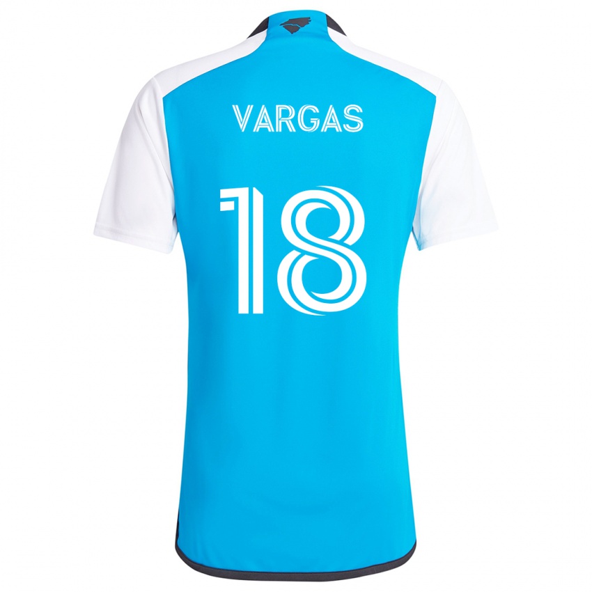 Criança Camisola Kerwin Vargas #18 Branco Azulado Principal 2024/25 Camisa