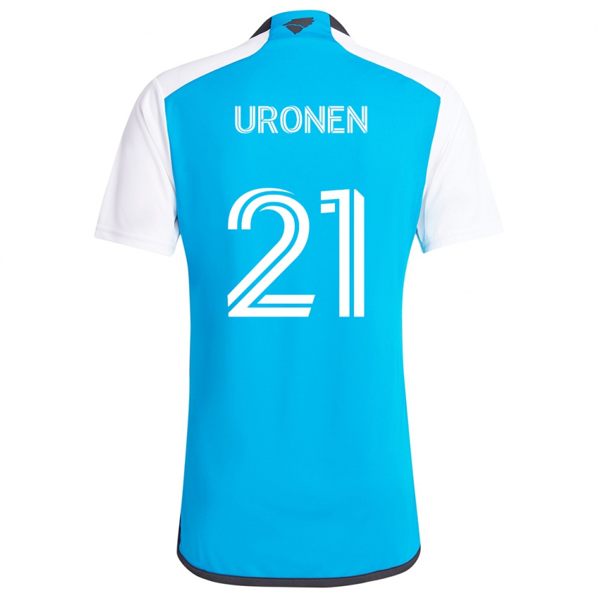 Criança Camisola Jere Uronen #21 Branco Azulado Principal 2024/25 Camisa