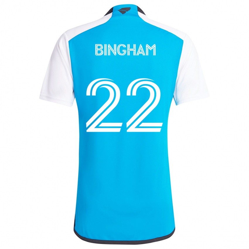 Criança Camisola David Bingham #22 Branco Azulado Principal 2024/25 Camisa