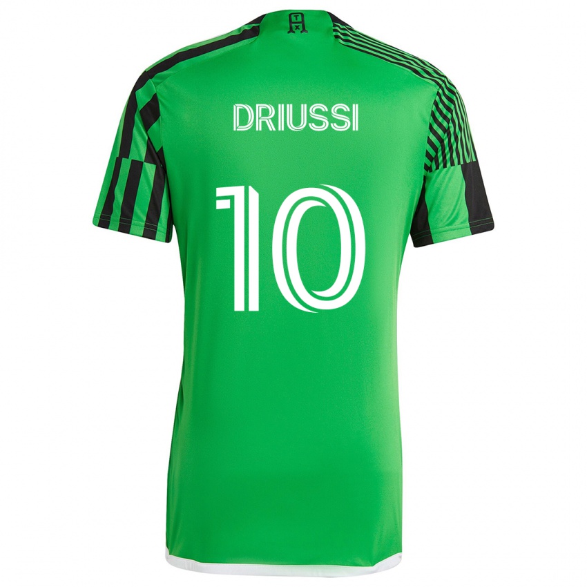 Criança Camisola Sebastián Driussi #10 Verde Preto Principal 2024/25 Camisa