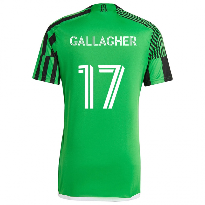 Criança Camisola Jon Gallagher #17 Verde Preto Principal 2024/25 Camisa