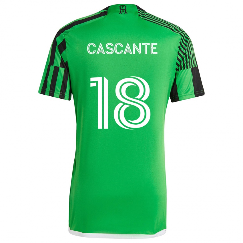 Criança Camisola Julio Cascante #18 Verde Preto Principal 2024/25 Camisa