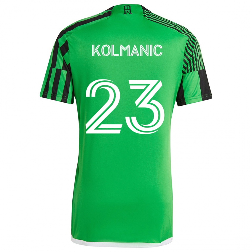 Criança Camisola Zan Kolmanic #23 Verde Preto Principal 2024/25 Camisa