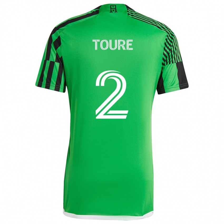 Criança Camisola Cheick Touré #2 Verde Preto Principal 2024/25 Camisa