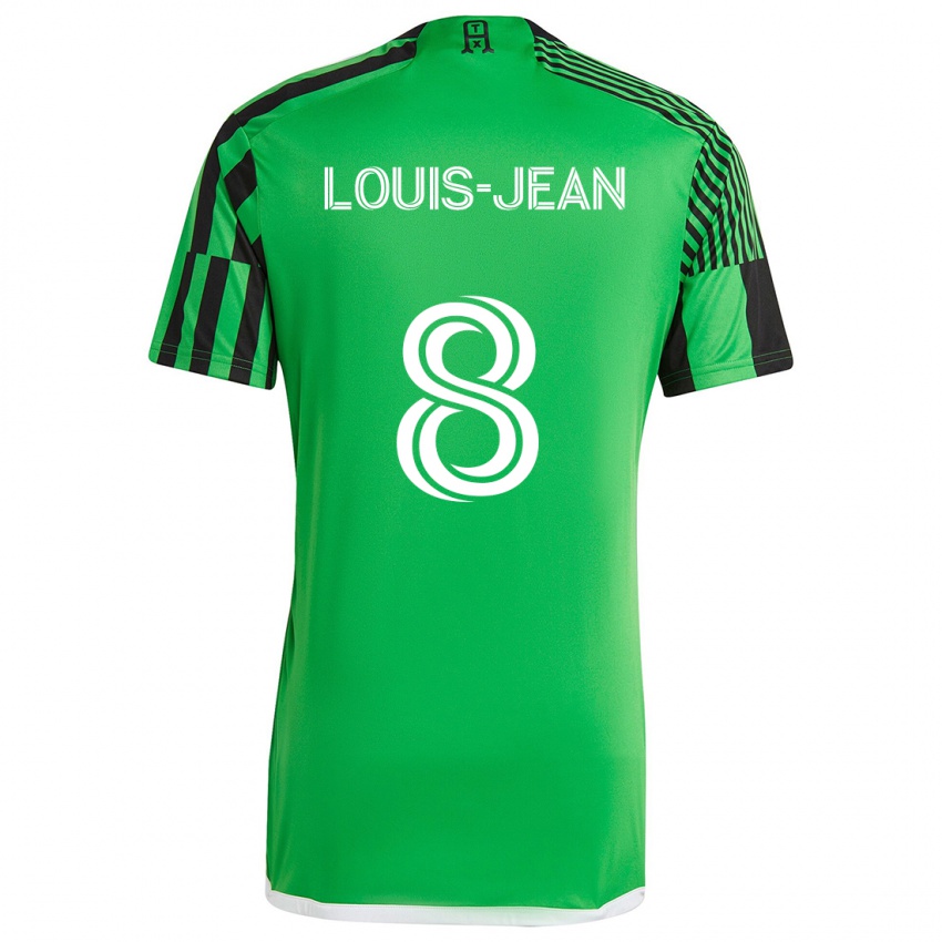 Criança Camisola Steeve Louis-Jean #8 Verde Preto Principal 2024/25 Camisa