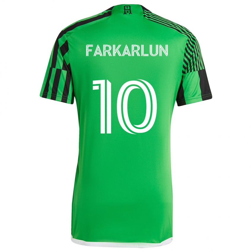 Criança Camisola Jimmy Farkarlun #10 Verde Preto Principal 2024/25 Camisa