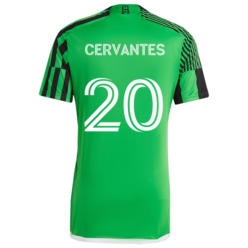 Criança Camisola Aaron Cervantes #20 Verde Preto Principal 2024/25 Camisa