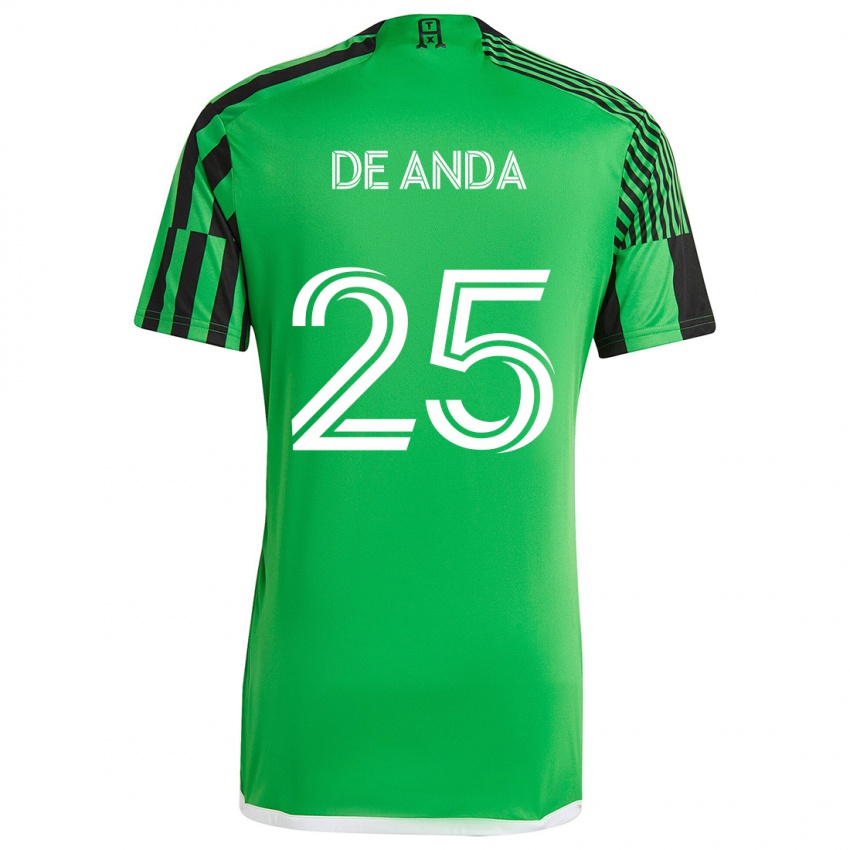 Criança Camisola Anthony De Anda #25 Verde Preto Principal 2024/25 Camisa