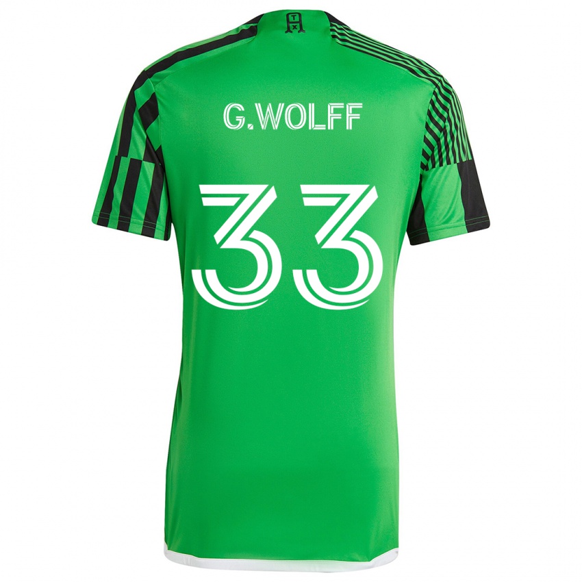 Criança Camisola Gavin Wolff #33 Verde Preto Principal 2024/25 Camisa