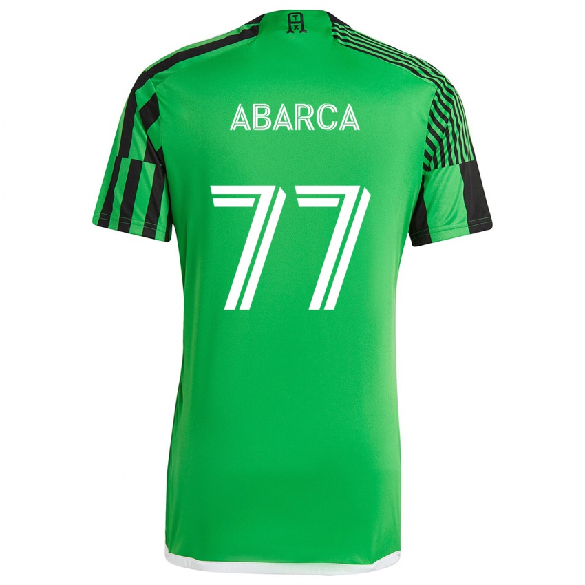 Criança Camisola Diego Abarca #77 Verde Preto Principal 2024/25 Camisa