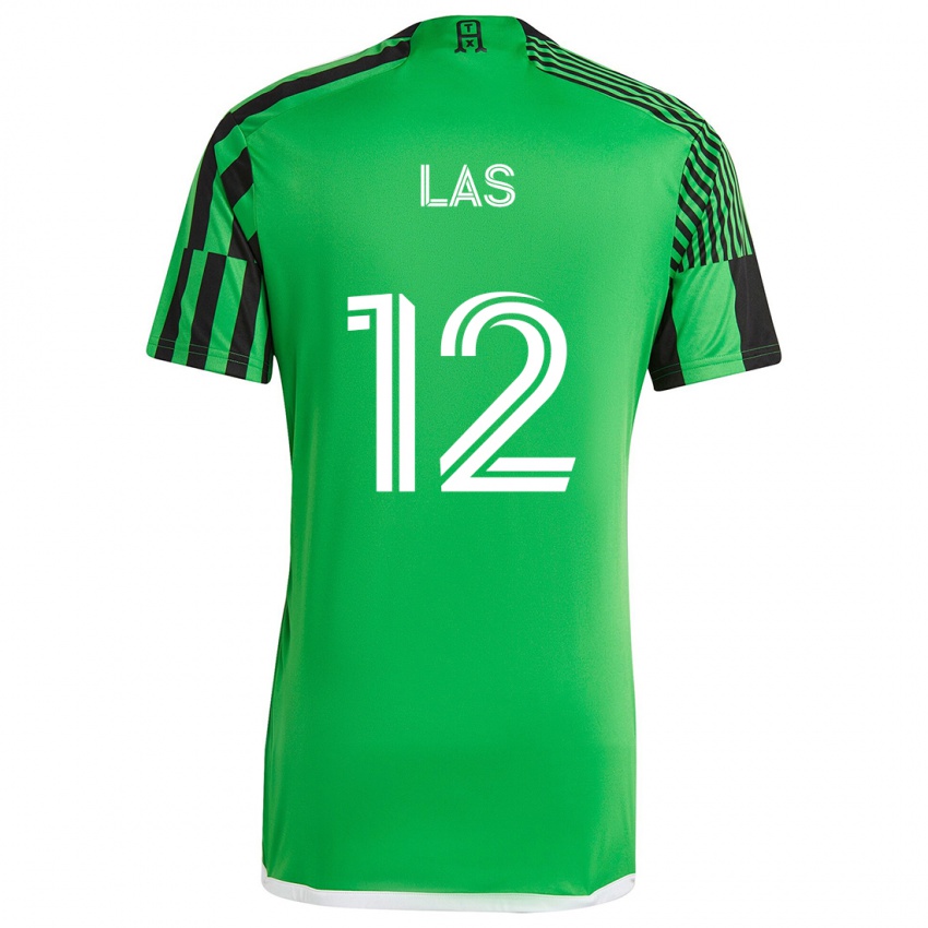 Criança Camisola Damian Las #12 Verde Preto Principal 2024/25 Camisa