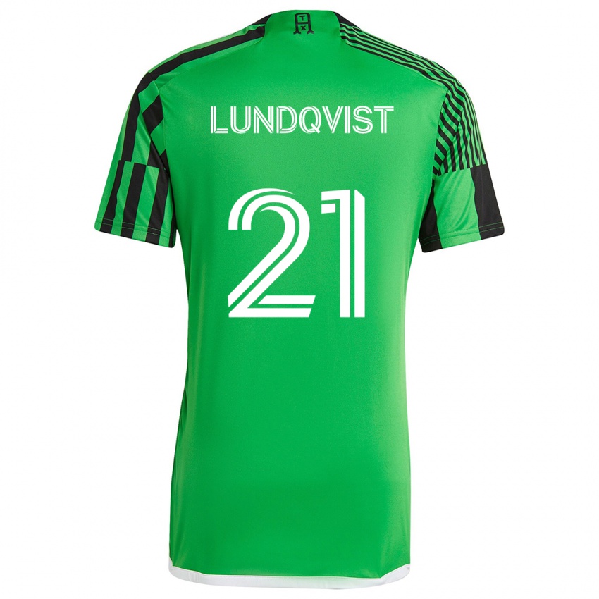 Criança Camisola Adam Lundqvist #21 Verde Preto Principal 2024/25 Camisa