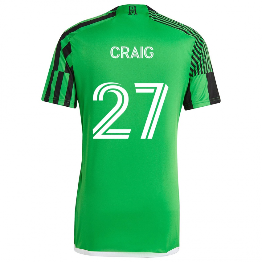 Criança Camisola Brandan Craig #27 Verde Preto Principal 2024/25 Camisa