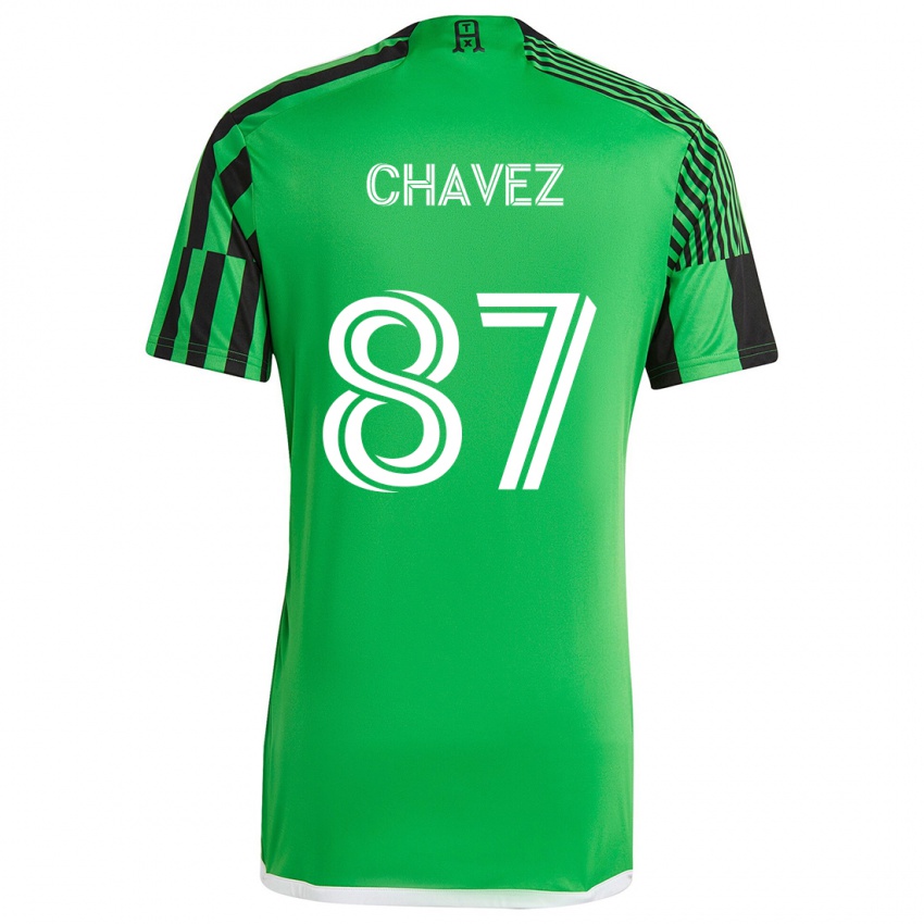 Criança Camisola Alfonso Ocampo-Chávez #87 Verde Preto Principal 2024/25 Camisa