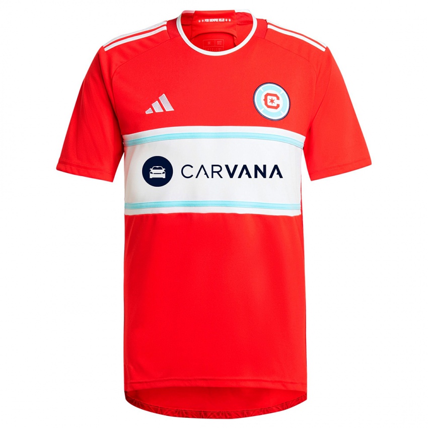 Criança Camisola Javier Casas #37 Vermelho Branco Principal 2024/25 Camisa