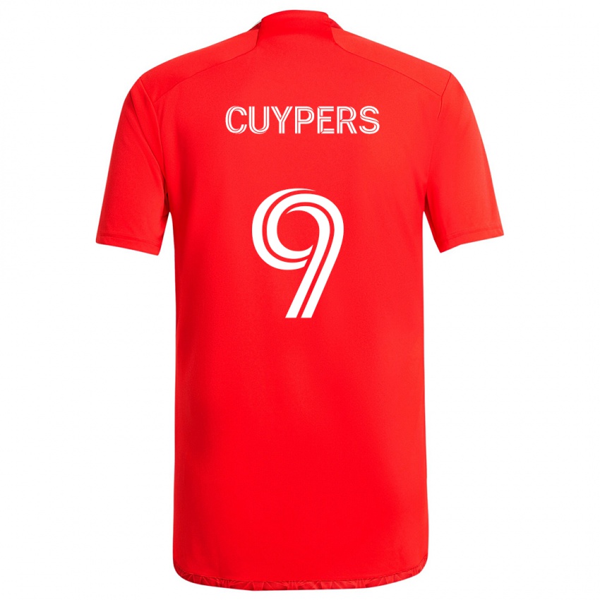 Criança Camisola Hugo Cuypers #9 Vermelho Branco Principal 2024/25 Camisa