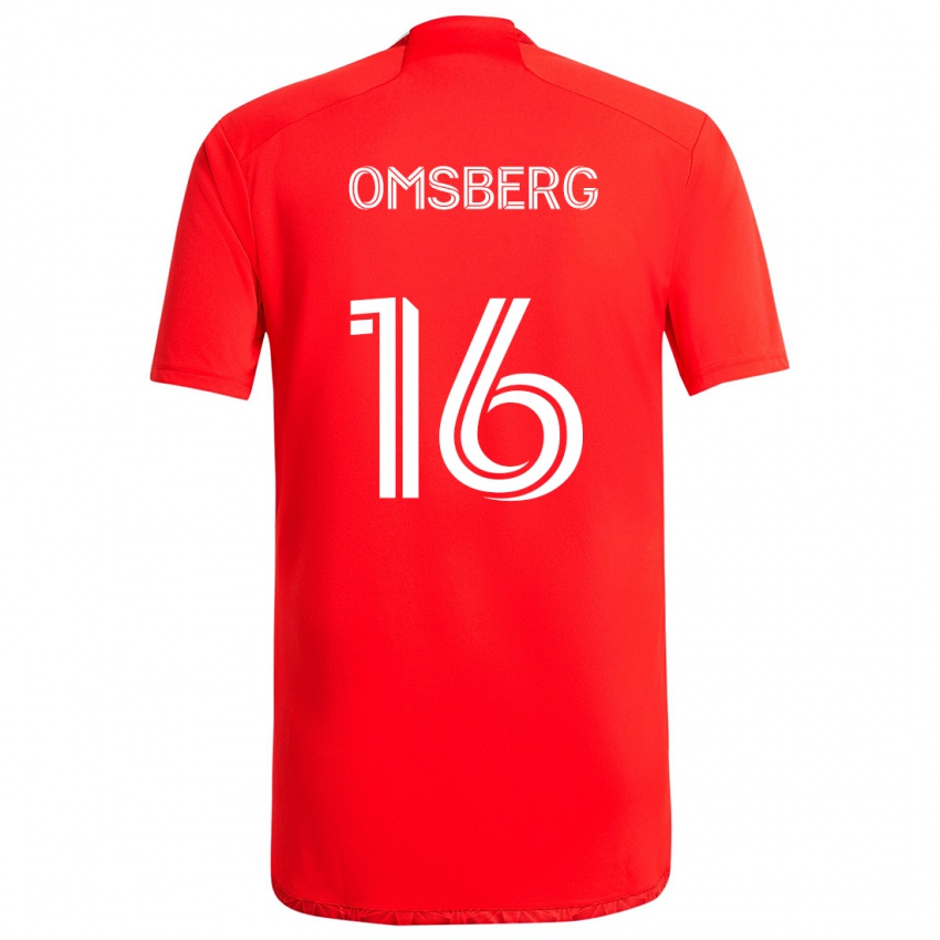 Criança Camisola Wyatt Omsberg #16 Vermelho Branco Principal 2024/25 Camisa