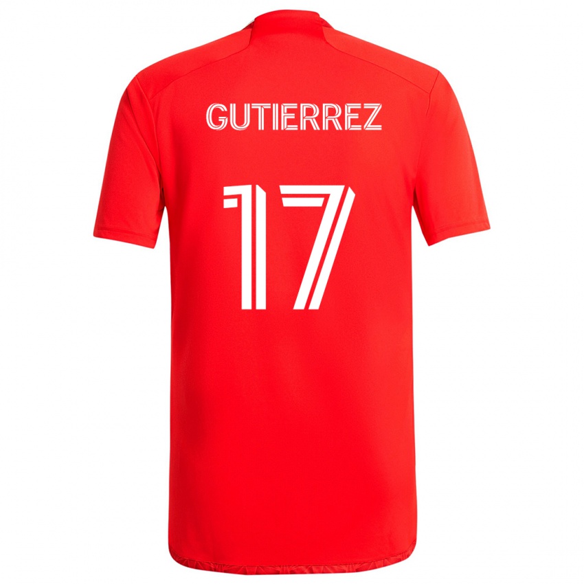 Criança Camisola Brian Gutiérrez #17 Vermelho Branco Principal 2024/25 Camisa