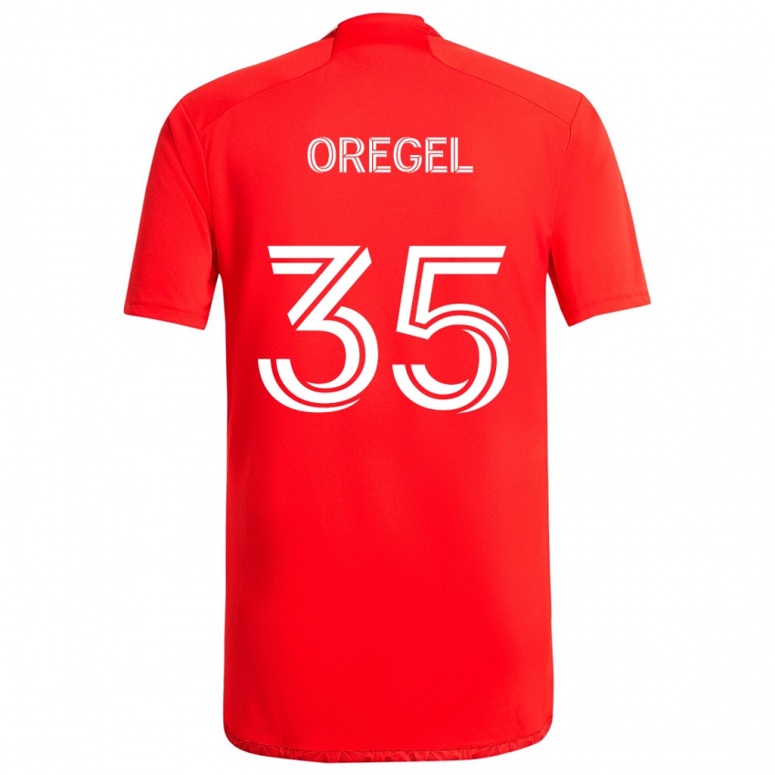 Criança Camisola Sergio Oregel #35 Vermelho Branco Principal 2024/25 Camisa