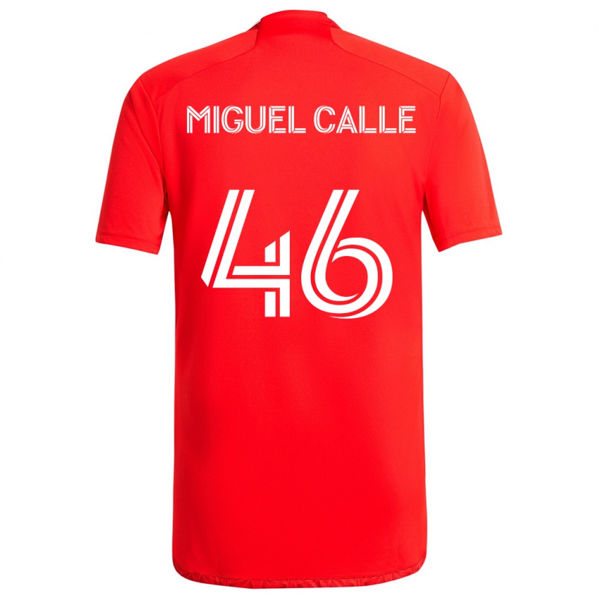 Criança Camisola Juan Miguel Calle #46 Vermelho Branco Principal 2024/25 Camisa