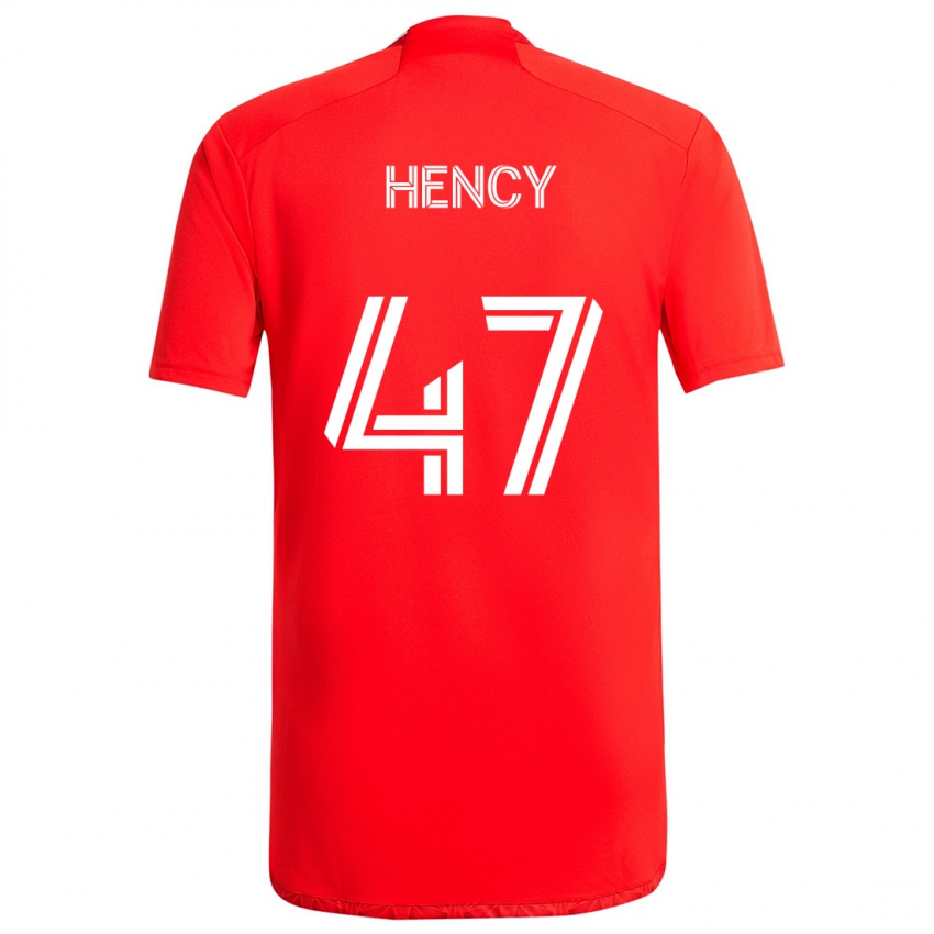 Criança Camisola Billy Hency #47 Vermelho Branco Principal 2024/25 Camisa