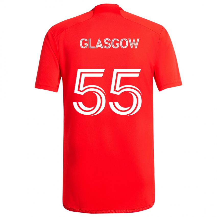 Criança Camisola Omari Glasgow #55 Vermelho Branco Principal 2024/25 Camisa