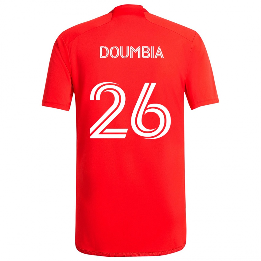 Criança Camisola Ousmane Doumbia #26 Vermelho Branco Principal 2024/25 Camisa