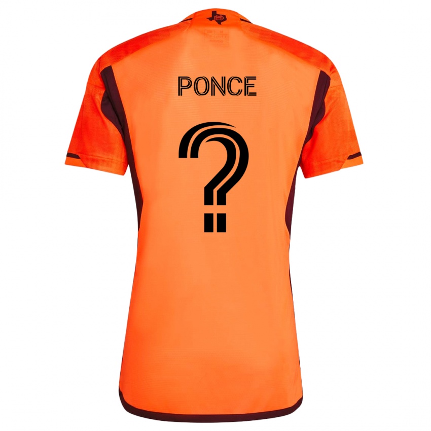 Criança Camisola Ezequiel Ponce #0 Laranja Preto Principal 2024/25 Camisa