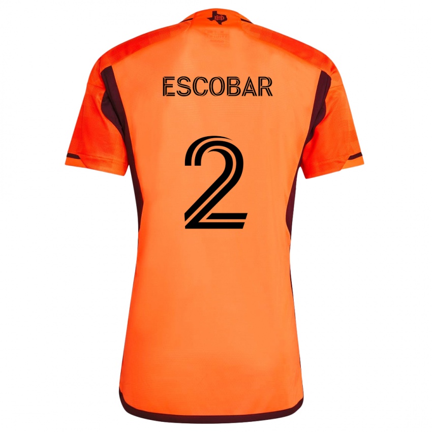 Criança Camisola Franco Escobar #2 Laranja Preto Principal 2024/25 Camisa