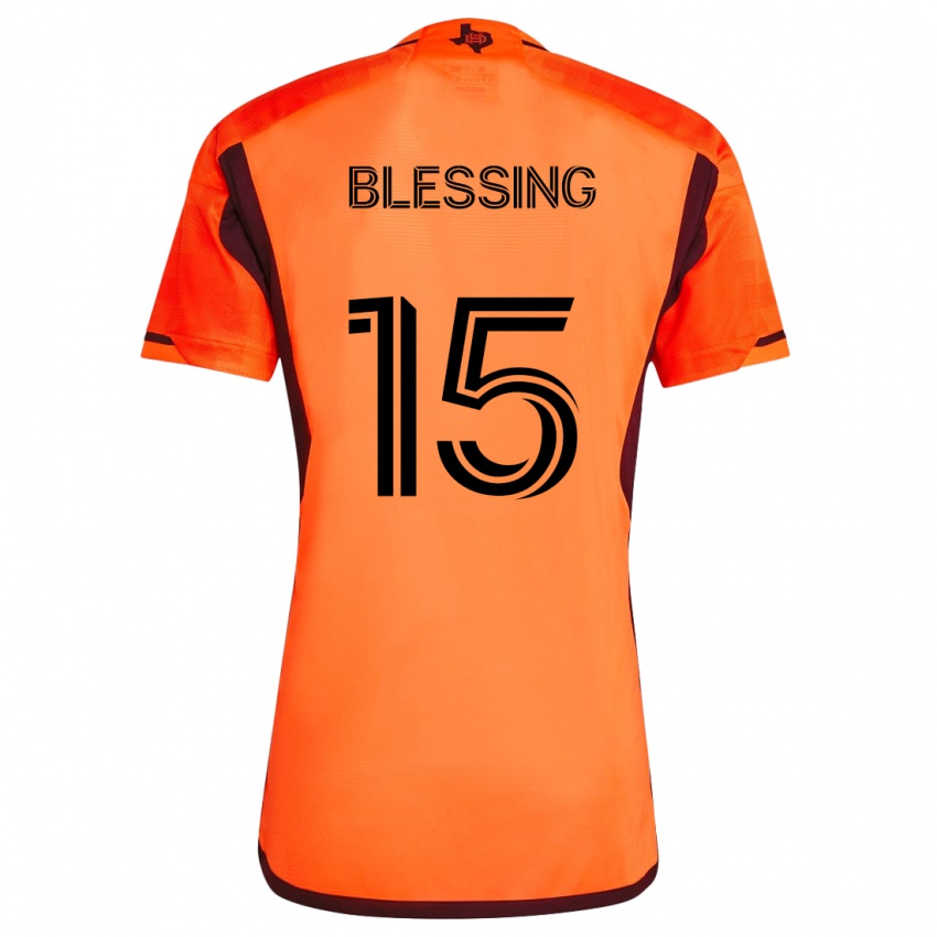 Criança Camisola Latif Blessing #15 Laranja Preto Principal 2024/25 Camisa